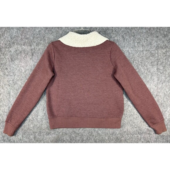 Abercrombie & Fitch Softshell Jacket Women's Large Pink Full Zip Sherpa Collar - Picture 3 of 8